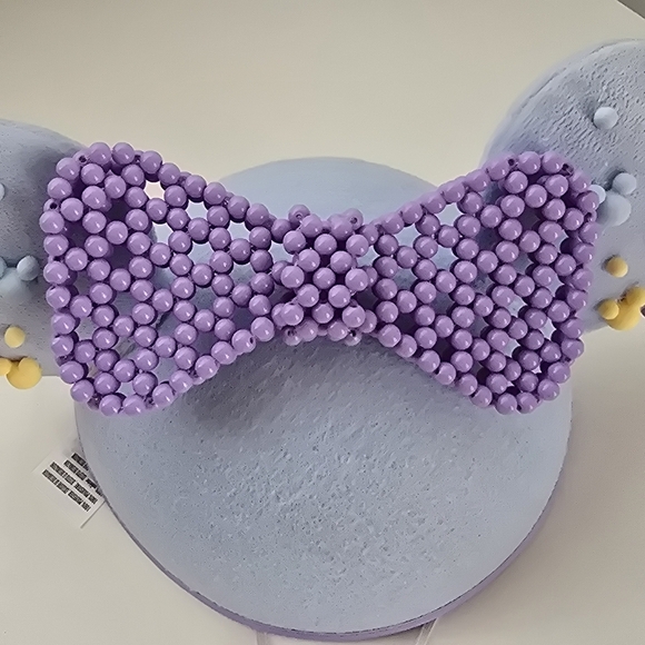 NWT Disney Parks Ears Hat Minnie Mouse Ears Purple Beaded Bow - Picture 2 of 11